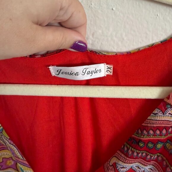 Jessica Taylor Red Paisley Maxi Dress - Picture 3 of 3